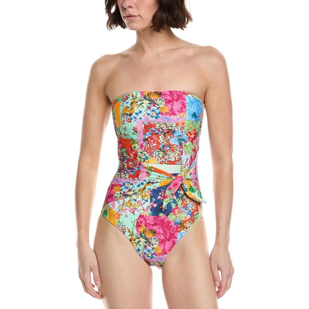 Monte And Lou Womens  Scarf Tie Bandeau One-Piece, Pink